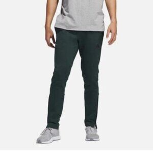 NEW Adidas Mens L Green Tapered Jogger Pants 100% Polyester Ankle Zip